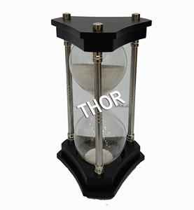 Nautical Black Wooden Sand Time Sand Clock Timer Creative Hourglass <b>Chrome</b> <b>Polish</b> Modern Design Wedding Office Table Home Decor - Product Image 1