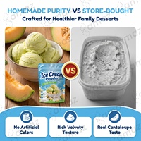 Préparation en poudre pour crème glacée molle saveur melon Hami, faible en sucre et en matières grasses, pour DIY et Bubble Tea