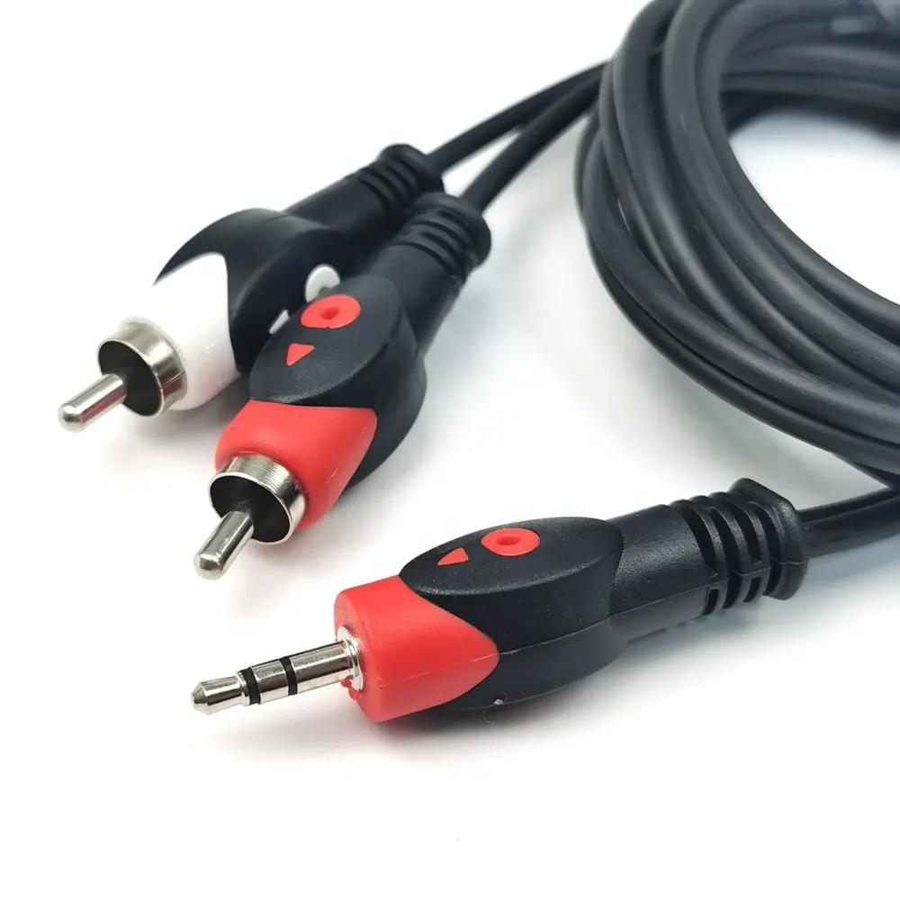 Câble audio stéréo vers 2rca de 3.5mm de haute qualité