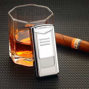 Briquet à cigare classique moderne en métal, portable, 3 flammes, coupe-vent, torche à jet, briquet pour barbecue, bougies, cuisine - Product Image 5