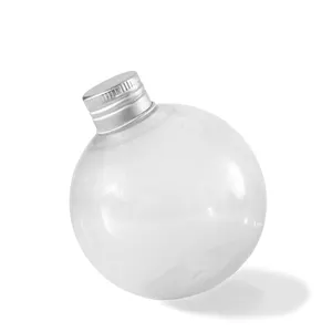 Botella de plástico transparente con forma de bola personalizable para mascotas, transparente, vacía, de zumo, con logotipo, 250ml