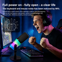 Microphone à condensateur USB A17 avec éclairage RGB dynamique pour le gaming et l'enregistrement de podcasts, équipement de studio de bureau pour utilisation sur ordinateur