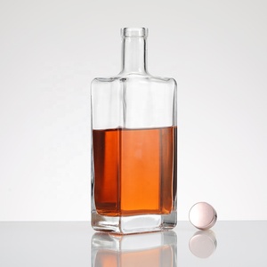 Chai rượu Whisky, Brandy, Rượu mạnh, Gin hình vuông cao cấp, chất lượng cao, tùy chỉnh, dung tích 500ml, 700ml, 750ml, có nút chai. - Product Image 5