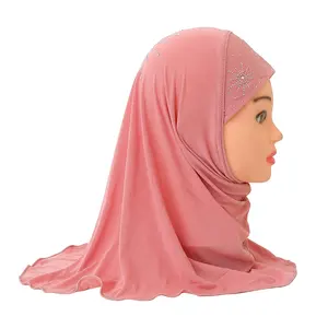 Design Kids Hijabs Custom High Quality Muslim Children Instant Kids Hijab Girls Scarf 2022 Wholesale New for Kids Polyester