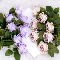 Offre Spéciale Unique Rouge Velours Rose Fleur De Soie Artificielle pour Mariage Décor À La Maison Halloween Saint Valentin Présent