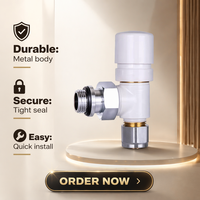 Kit de vanne de radiateur thermostatique Huibo moderne blanc peint, certifié CE, résistant au feu, pour système de chauffage hydronique d'appartement