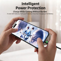 Câble de charge rapide tressé HC 240W PD Type-C avec indicateur LED de puissance automatique 1M 2M pour ordinateur portable et téléphone