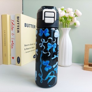 Botella de Agua Portátil de Acero Inoxidable con Aislamiento al Vacío, Diseño de Dibujos Animados, 500 ml, 17 oz, con Doble Boquilla y Pajita para Beber Directo - Product Image 6