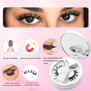 Kit de <span class=keywords><strong>cils</strong></span> magnétiques 3D réutilisables faits à la main de vente chaude Faux <span class=keywords><strong>cils</strong></span> quantiques avec applicateur <span class=keywords><strong>sans</strong></span> ensemble de <span class=keywords><strong>colle</strong></span> - Product Image 3