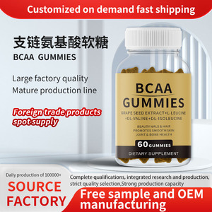 OEM preentrenamiento sin azúcar BCAA gomitas Etiqueta Privada <span class=keywords><strong>amino</strong></span>ácidos vegetariano no GMO sin gluten BCAA gomitas suplemento - Product Image 2