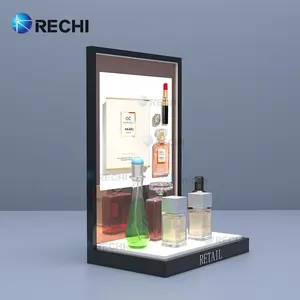 RECHI acrylic lipstick display stand makeup display holder Low Price Counter Top Display Racks Metal Stand For Perfume