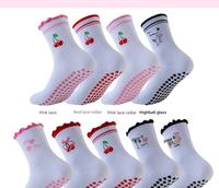 Chaussettes antidérapantes unies avec logo personnalisé, chaussettes de danse et de grossesse pour femmes, en coton, pour la course et le yoga, avec picots antidérapants sur la semelle