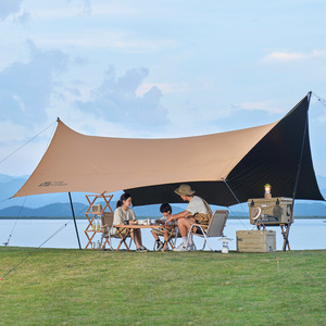 Mobi Garden JT520 Épaississement Noir Enduit Polyester Camping Bâche Protection UV Grand Parasol Abri pour Extérieur Voiture Camping - Product Image 5