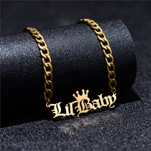 Custom Name Summer Unique Timeless Statement Supplier Stainless Steel Waterproof Jewelry 2021 Women Tarnish Free Cuban Necklace