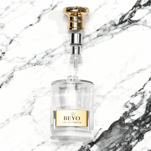 Botella de Perfume de vidrio de lujo de alta calidad de 100ml, Diseño de cilindro de cuello de crimpado transparente, bomba, tipo de sellado, pantalla de seda <span class=keywords><strong>BEYO</strong></span> XS394 - Product Image 3