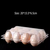 Boîte à œufs en plastique personnalisée, 12 alvéoles, jetable, transparente, pour ferme, support d'œufs, emballage coquille