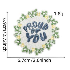 Parches Florales Termoadhesivos Bordados con Lindos Elementos en Forma de Corazón y Patrón de Tai Chi Bagua - Product Image 4