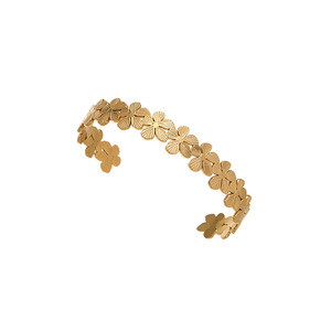 ハイエンド18K PVD金メッキステンレス鋼カフスブレスレットターニッシュフリー防水花花びらデザインおしゃれなバングル - Product Image 6