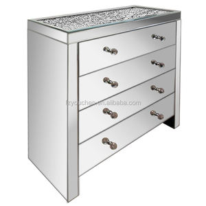 فضية مرصعة بالألماس كريستالية متكونة من 6 أدراج لأثاث الصدر - Product Image 4