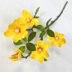 Alta calidad estilo moderno naturaleza flor artificial nueva Rama corta 3D 5 cabezas <span class=keywords><strong>Yulan</strong></span> <span class=keywords><strong>Magnolia</strong></span> - Product Image 3