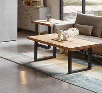 Table basse carrée moderne en bois massif Table d'appoint portable pour salon ou balcon fabriqué par une usine de meubles