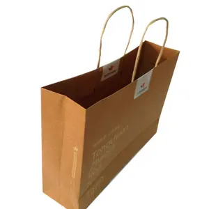Luxury Custom Printed Kraft Paper Packaging Bag Gift Crafts Shopping Biodegradable Paper Bag With Handle