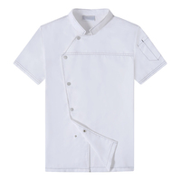 Op Maat Gemaakte Moderne Professionele Dames Zwart Grijs Cateringuniform Linnen Chef-Jas Jas Dragen Pak Kleding