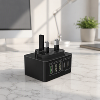 Chargeur mural rapide HNT 35,5W GaN 5 ports, 3 USB-C, 2 USB-A, PD3.0, protection OTP, avec prises UK, EU, US pour ordinateur portable, adaptateur universel