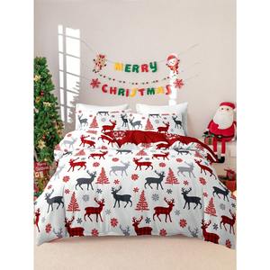 Ensemble de housse de couette imprimé arbre de Noël renne de Noël, <span class=keywords><strong>literie</strong></span> douce pour la peau toutes saisons, cadeau de Noël pratique pour la maison - Product Image 6