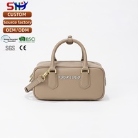 Sac à main français en cuir pour femme, petit, exclusif, sophistiqué, style bowling, sac oreiller, bandoulière, pochette à main, design élégant