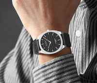 CURREN-Montre à Mains Lumineuses à Quartz pour Homme, Ceinture en Cuir Véritable, Étanche à 30m, Nouvelle Collection 8480
