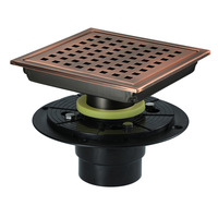 Ledfre — grille de douche carrée haute qualité, grille amovible, motif de quadricato en acier inoxydable SUS 304, 6 pouces