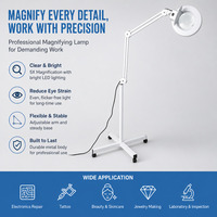 Lampe Loupe Cosmétique LED pour la Maison, Lampe Loupe sur Pied, Lampe de Lecture pour la Protection des Yeux, Idéale pour Diverses Utilisations Professionnelles