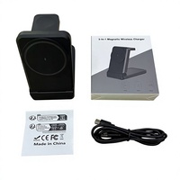 Station de charge sans fil 3-en-1, support de charge rapide pliable pour téléphone portable, montre connectée, écouteurs
