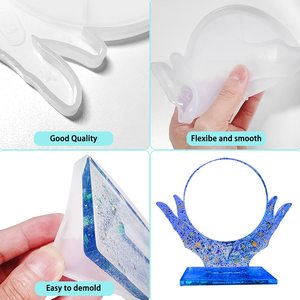 Moldes de resina para marco de fotos con espejo, buenos moldes de resina epoxi, Kit de resina de espejo de maquillaje para principiantes, fabricación de espejos cosméticos - Product Image 3