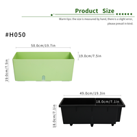 Kit Pot Bunga Plastik Persegi Self-watering Tahan Lama PP Lubang Drainase Kapasitas 18.05L Penggunaan Dalam/Luar Ruangan Desain Modern Minimalis