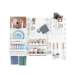 Étagère murale en acier inoxydable pour cuisine, avec étagères et crochets pour organiser ustensiles, épices et vaisselle - Product Image 5