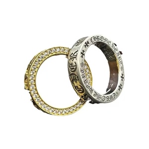 Anello Unisex Vintage in Acciaio Inossidabile con Pietra Naturale e Zircone, Placcato Oro, Design Geometrico, Certificato GIC, Micro Inserto, <span class=keywords><strong>Ottobre</strong></span> - Product Image 6