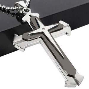 Unisex Simple cadena religiosa circón joyería de moda hombres geométricos Cruz Pvd aleación 2024 collares para mujeres al por mayor - Product Image 2