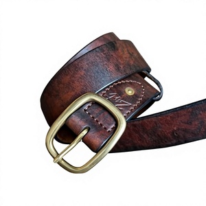 Ceintures formelles pour hommes de style vintage, boucle en acier, cuir de vache, impression par transfert thermique, robustes, légères, écologiques, imperméables - Product Image 5
