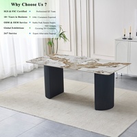 Table à manger en pierre frittée OKAY, style classique, luxe minimaliste, solutions durables, table à manger moderne en céramique pour café et usage domestique