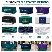 Housse de table élastique réutilisable avec graphismes couleur pour les expositions, les tables de dégustation et le marketing en roadshow
