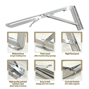 <span class=keywords><strong>Table</strong></span> en métal flottante en forme de k de haute qualité Sus 304 support de ressort solide et robuste étagère pliante réglable en triangle - Product Image 3