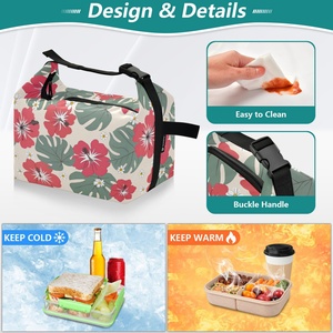 Sac à déjeuner personnalisé à motif de feuilles de menthe tropicales d'Hawaï, sac isotherme, sac de pique-nique scolaire en plein air - Product Image 4