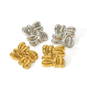 Pendientes de Acero Inoxidable con Baño de Oro de 18k, Diseño Geométrico para Mujer, Uso Diario - Product Image 3