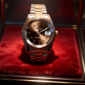 OEM Wholesale Waterproof Men's Wristwatch 18mm Band Width Stainless Steel Pointer Dial <b>Water</b> Resistant Mechanical Men's Watch - Product Image 1