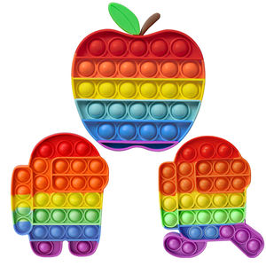 Jouet sensoriel anti-stress en silicone arc-en-ciel Max 50/commande, à bulles à presser, à pousser, à éclater, pour soulager le stress avec doigt <span class=keywords><strong>pop</strong></span> - Product Image 4