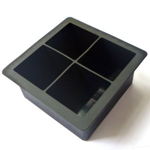 Silicone Ice Cube Tray - Large 4 cavity Square shape Silicone Ice Cube Mould