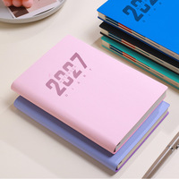 Agenda quotidien 2027, carnet A5 avec marque-page perforé, intervalles horaires, papier épais, journal