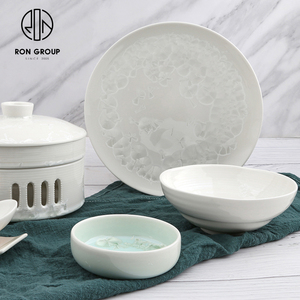Bonne qualité moderne hôtel restaurant ustensiles de cuisine vaisselle pots <span class=keywords><strong>en</strong></span> porcelaine <span class=keywords><strong>ginkgo</strong></span> cristal compote ensemble de cuisine bol <span class=keywords><strong>en</strong></span> céramique avec couvercle - Product Image 1